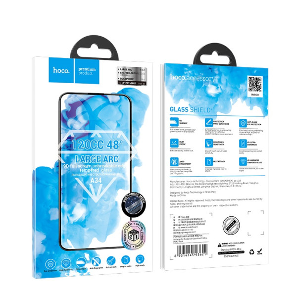 Защитное Стекло Hoco A34 large arc for iPhone 12 Pro Max [Black]