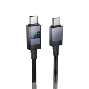 Cablu Hoco X118 Generous 60W charging data cable with display C to C [Black]