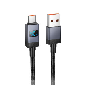 Cablu Hoco X118 Generous 5A charging data cable with display Type-C [Black]
