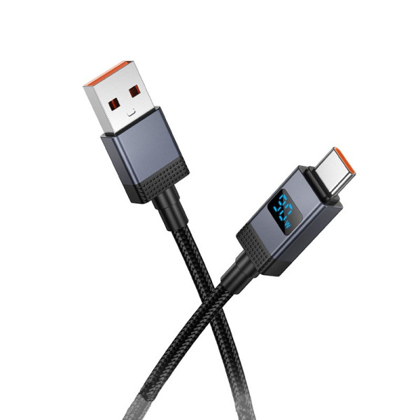 Cablu Hoco X118 Generous 5A charging data cable with display Type-C [Black]
