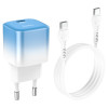 Incarcator de retea Hoco C101A PD20W Type-C to Type-C [Ice-Blue]