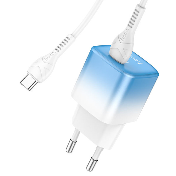 Incarcator de retea Hoco C101A PD20W Type-C to Type-C [Ice-Blue]