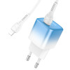 Incarcator de retea Hoco C101A PD20W Type-C to Lightning [Ice-Blue]