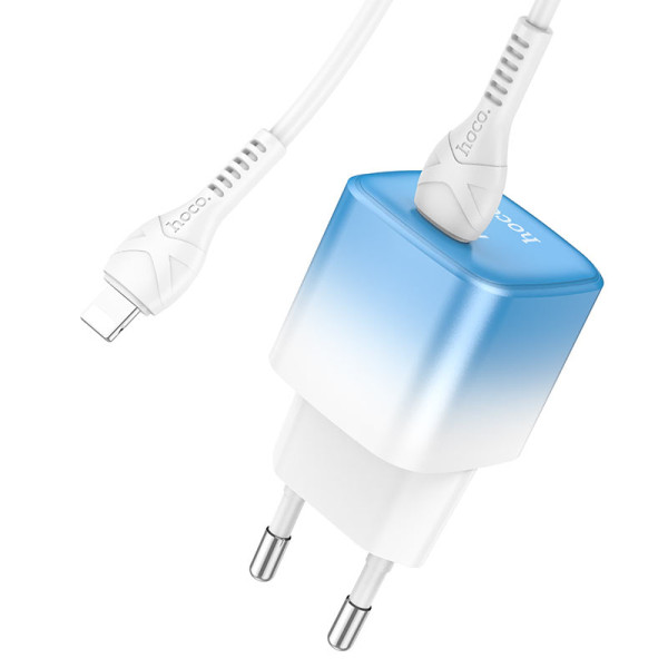 Incarcator de retea Hoco C101A PD20W Type-C to Lightning [Ice-Blue]