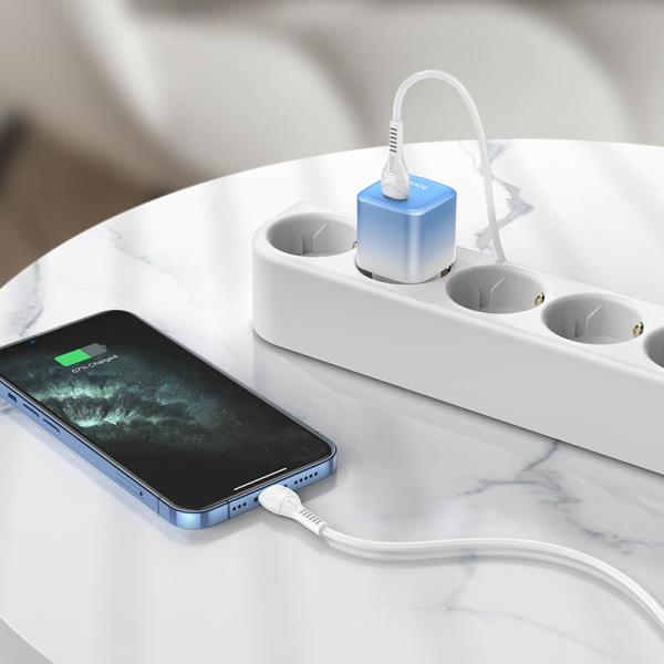 Incarcator de retea Hoco C101A PD20W Type-C to Lightning [Ice-Blue]