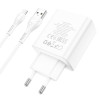 Incarcator de retea Hoco C102A Fuerza QC3.0 + Cablu Micro USB [White]