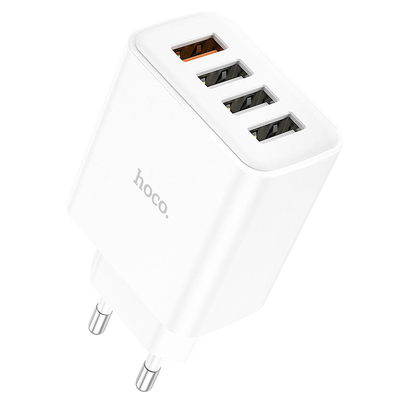 Incarcator de retea Hoco C102A Fuerza 4 Port (QC3.0) [White]
