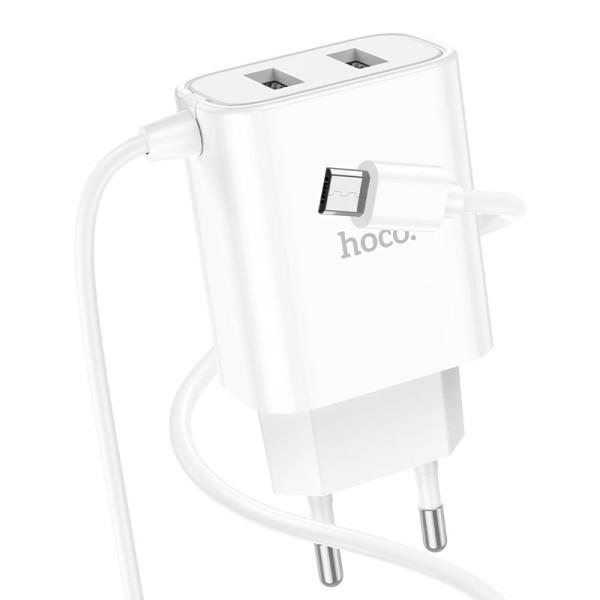 Зарядное устройство Hoco C103A Courser + Кабель Micro USB [White]