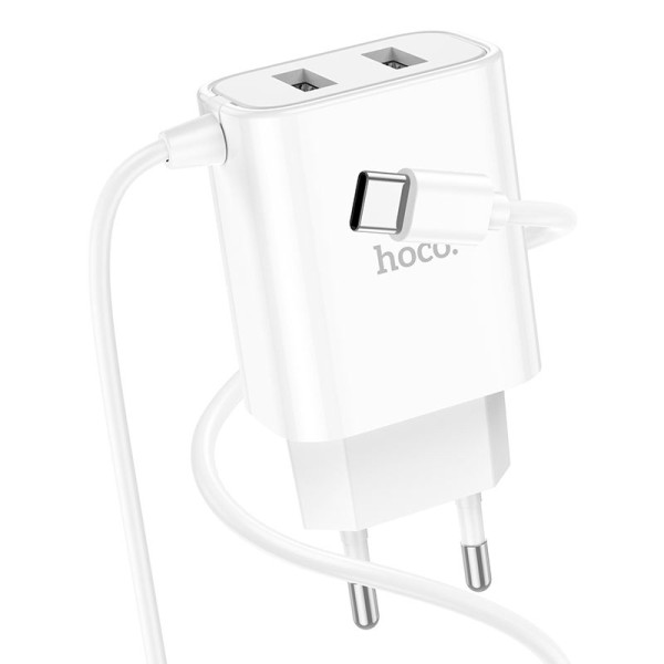 Incarcator de retea Hoco C103A Courser + Cablu Type-C [White]