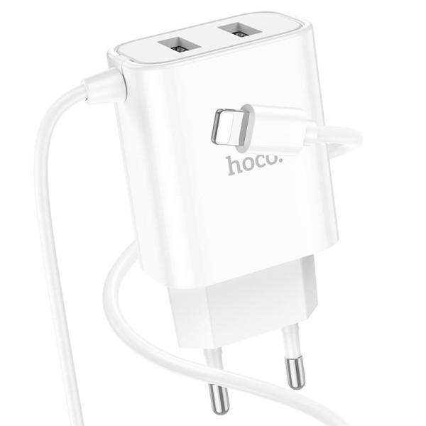 Зарядное устройство Hoco C103A Courser + Кабель Lightning [White]