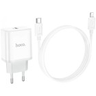 Incarcator de retea Hoco C104A Stage + Cablu Type-C to Lightning (PD20W) [White]