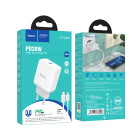 Incarcator de retea Hoco C104A Stage + Cablu Type-C to Lightning (PD20W) [White]