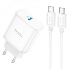 Зарядное Устройство Hoco C104A Stage + Кабель USB-C to USB-C (PD20W) [White]