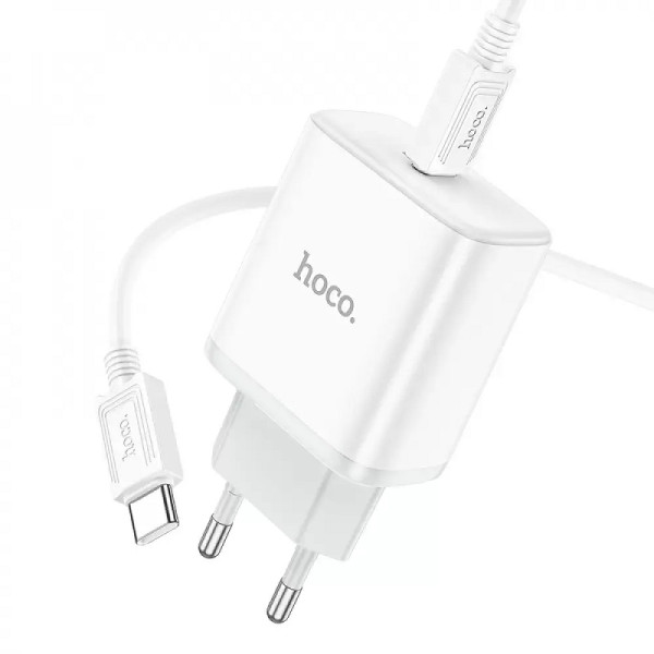 Incarcator de retea Hoco C104A Stage + Cablu USB-C to USB-C (PD20W) [White]