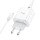 Incarcator Hoco C105A Stage + Cablu USB-C to Lighting (PD20W+QC3.0) [White]