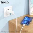 Incarcator Hoco C105A Stage + Cablu USB-C to Lighting (PD20W+QC3.0) [White]