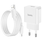 Incarcator de retea Hoco C106A Leisure + Cablu Type-C (2.1A) [White]