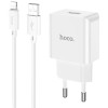 Incarcator de retea Hoco C106A Leisure + Cablu Lightning (2.1A) [White]