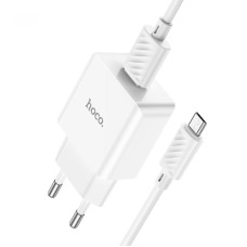 Incarcator de retea Hoco C106A Leisure + Cablu Micro USB  (2.1A) [White]