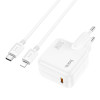 Incarcator de retea Hoco C112A Advantage + Cablu USB-C to Lighting (PD30W + QC3.0) [White]