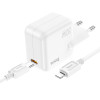 Incarcator de retea Hoco C112A Advantage + Cablu USB-C to Lighting (PD30W + QC3.0) [White]