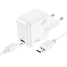 Incarcator de retea Hoco C112A Advantage + Cablu USB-C to USB-C (PD30W + QC3.0) [White]