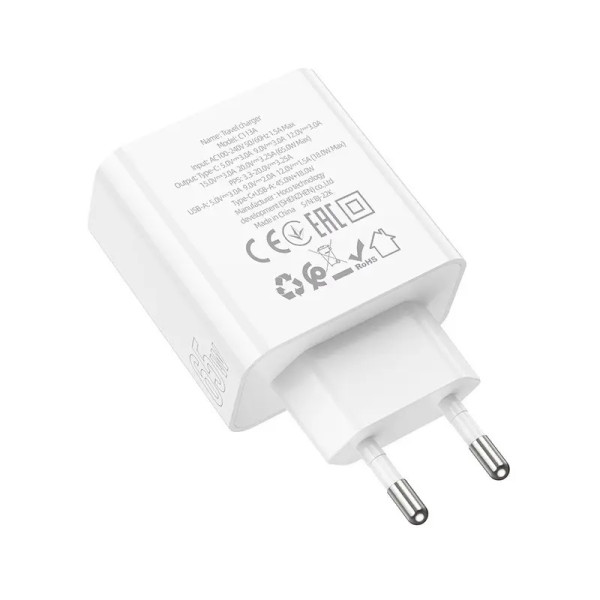 Incarcator de retea Hoco C113A Awesome (PD65W + QC3.0) [White]