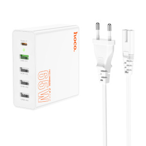Incarcator Hoco C114A Vision (4*USB + 1*USB-C) (65W) [White]