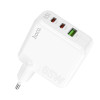 Incarcator Hoco C115A Heafer three port (2*C 1*A) (PD65W) [White]