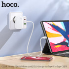 Incarcator Hoco C115A Heafer + Cablu USB-C to USB-C (2*C 1*A) (PD65W) [White]
