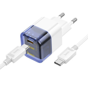 Incarcator de retea Hoco C125A PD20W (C to C) [Transparent-Blue]