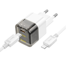 Зарядное устройство Hoco C125A PD20W (C to iP) [Transparent-Black]