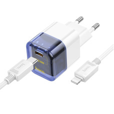 Incarcator de retea Hoco C125A PD20W (C to iP) [Transparent-Blue]
