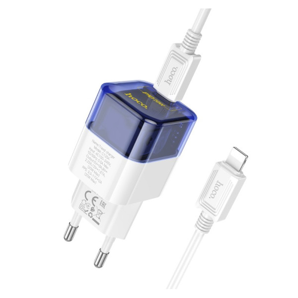 Зарядное устройство Hoco C125A PD20W (C to iP) [Transparent-Blue]
