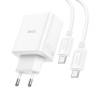 Зарядное Устройство Hoco C126A Pure USB-C to USB-C 2-C 1USB (PD40W) [White]