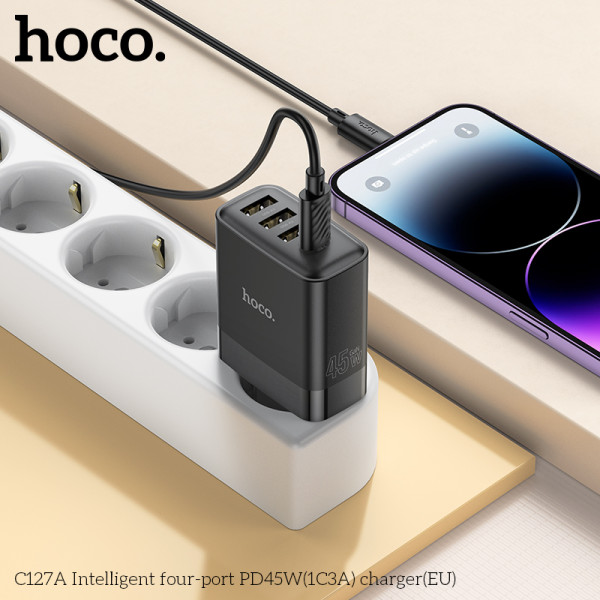 Зарядное устройство Hoco C127A Intelligent PD45W(1C3A) [Black]