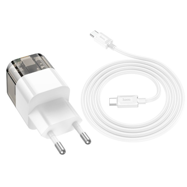 Incarcator de retea Hoco C131A PD30W+QC3.0 (C to C) [Transparent-Black]
