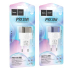 Incarcator de retea Hoco C131A Platinum dual-port (PD30W+QC3.0) [Transparent-Black]