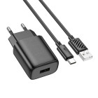 Зарядное устройство Hoco C134A Solid single-port charger set(Type-C) [Black]