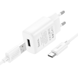 Зарядное устройство Hoco C134A Solid single-port charger set(Type-C) [White]