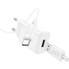 Зарядное устройство Hoco C134A Solid single-port charger set(Type-C) [White]