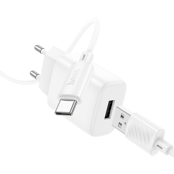 Зарядное устройство Hoco C134A Solid single-port charger set(Type-C) [White]