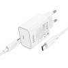 Incarcator de retea Hoco C143A Benefit single port PD20W charger set(C to C) [White]