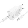 Incarcator de retea Hoco C143A Benefit single port PD20W charger set(C to iP) [White]