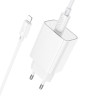 Incarcator de retea Hoco C143A Benefit single port PD20W charger set(C to iP) [White]