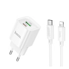 Зарядное устройство Hoco C147A Charm PD20W+QC3.0 charger set(C to iP) [White]
