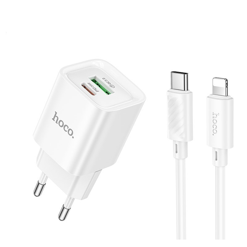 Зарядное устройство Hoco C147A Charm PD20W+QC3.0 charger set(C to iP) [White]