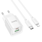 Зарядное устройство Hoco C147A Charm PD20W+QC3.0 charger set(C to iP) [White]