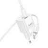 Incarcator de retea Hoco C147A Charm PD20W+QC3.0 charger set(C to iP) [White]