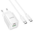 Incarcator de retea Hoco C149A Charm PD30W+QC3.0 charger set(C to C) [White]
